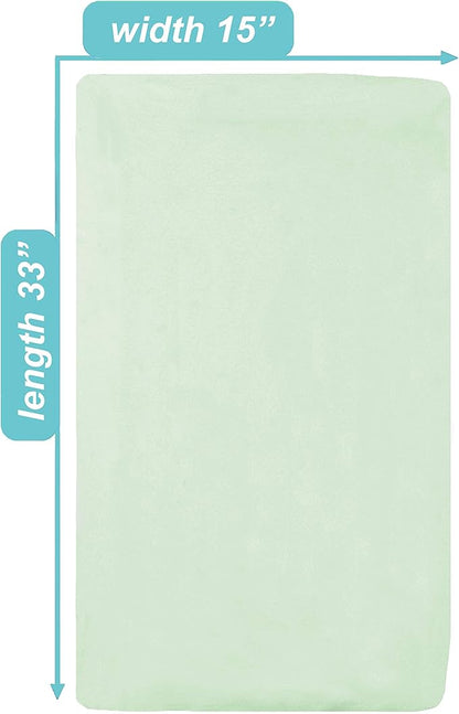 American Baby Company 15" x 33" Fitted Bassinet Sheet, 100% Natural Cotton Jersey Knit, Green, Soft Breathable, for Boys and Girls (Pack of 2)