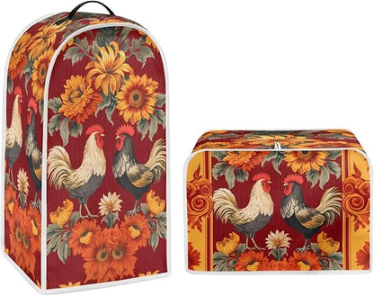 Rooster Kitchen Blender Dust Cover Sunflower Bread Maker Toaster Protector Lightweight Coffee Maker Appliance Covers Size S