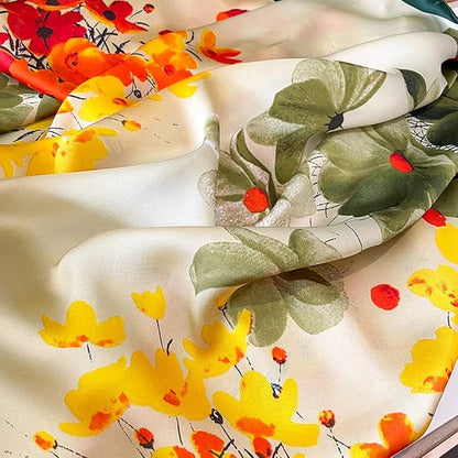 Fashion Scarves Scarf 100% Silk Feeling Scarf Silk Like Scarves Long Lightweight Sunscreen Shawls for Women