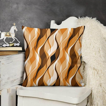 Orange Throw Pillow Covers Modern Abstract Burnt Orange Striped Decorations for Bedroom Living Room Farmhouse Sofa Pillows Bed Couch 22x22 Inch