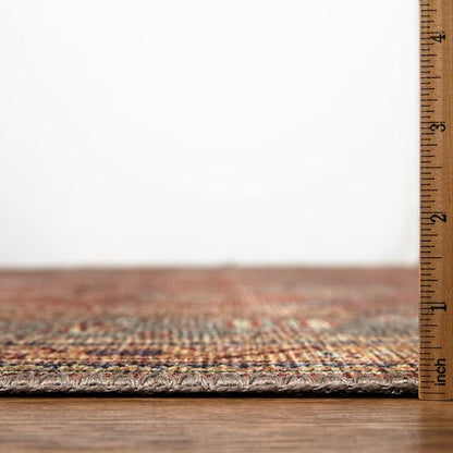 Bloom Rugs Washable Non-Slip 10x14 Rug - Terracotta/Mustard Traditional Oriental Area Rug for Living Room, Bedroom, Dining Room, and Kitchen - Exact Size: 10' x 14'