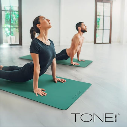 TONE Fitness Yoga Mat 1/4" Thick Non Slip Exercise & Pilates Mat for Home Workouts with Carrying Strap | Multiple Options