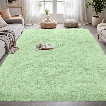 4x6 Area Rugs for Living Room Rug: Soft Fluffy Shag Mint Green Rugs for Bedroom, Non-Slip Large Fuzzy Plush Rug Indoor Floor Carpet for Nursery Kids Boys Girls Room, Dorms, Playroom, Modern Home Decor