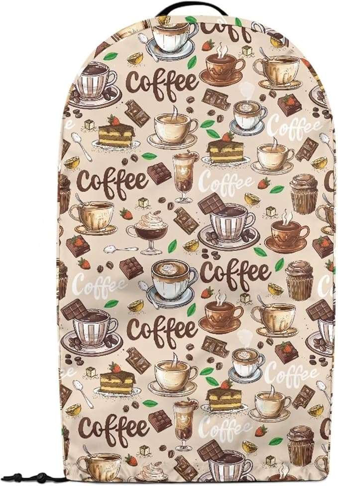 Coffee Beige Countertop Blender Cover with Drawstring Kitchen Appliance Cover Dust Protection Anti Fingerprint 9.4”Lx7.2”Wx15.9”H Fits Most Standard Kitchen Blender Appliance