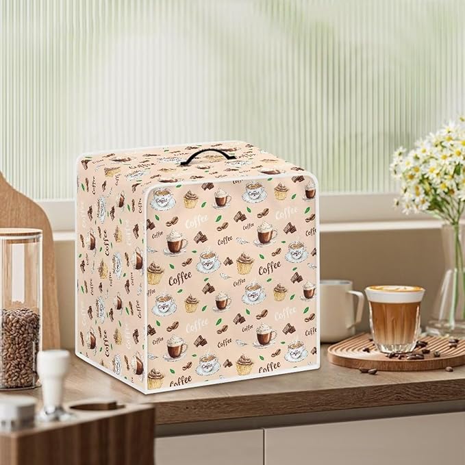 Coffee Machines Covers - Dust Resistant Protective Covers For Coffee Makers, Blender, Mixer, Juice Machine - Dust Proof, Washable Chocolate and Cake Pattern
