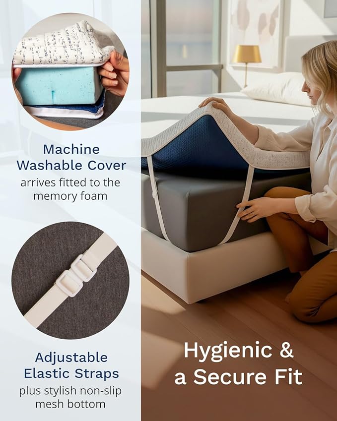 ViscoSoft 2 Inch Memory Foam Mattress Topper Twin - Select High Density Ventilated Mattress Pad - Premium Removable Rayon Cover
