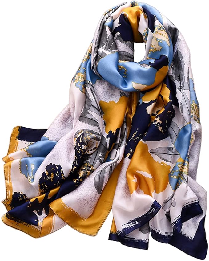 Fashion Scarves Scarf 100% Silk Feeling Scarf Silk Like Scarves Long Lightweight Sunscreen Shawls for Women