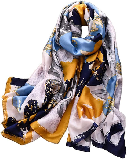 Fashion Scarves Scarf 100% Silk Feeling Scarf Silk Like Scarves Long Lightweight Sunscreen Shawls for Women