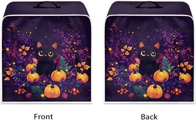 Halloween Coffee Maker Cover Black Cat Coffee Machine Protector Dustproof Waterproof Appliance Covers