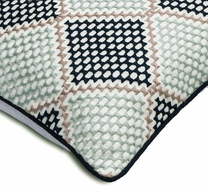 The HomeCentric King/Queen/Twin Blue Decorative Bed Runner Twin 53"x18" Bed Runner with Two Pillow Cover, Embroidered Bed Scarf on Embroidered Fabric - Pointillism