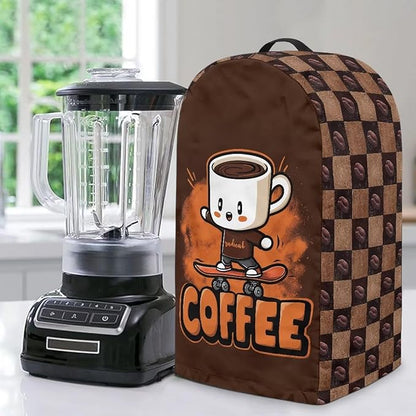 Skateboarding Coffee Cup Kitchen Blender Dust Cover Food Processor Dust Protection with Top Handle, Easy to Clean Small Appliance Coffee Maker Juicer Cover