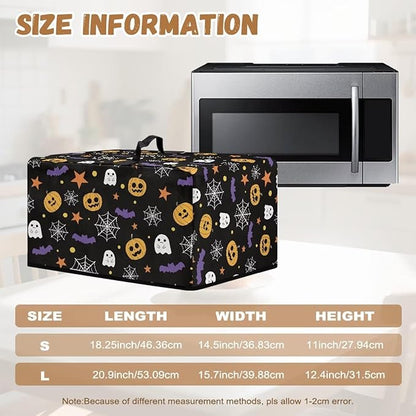 Microwave Ovens Dust Cover, Halloween Spiderweb Polyester Waterproof Countertop Microwave Dust Cover Dustproof Tear-Resistant for Most Standard Sizes Easy to Clean