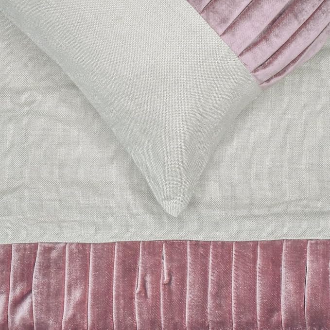 The HomeCentric King/Queen/Twin Purple Decorative Full 68"x18" Bed Runner with Two Pillow Cover, Patchwork, Pintucks Bed Scarf on Velvet Fabric - Layer by Layer