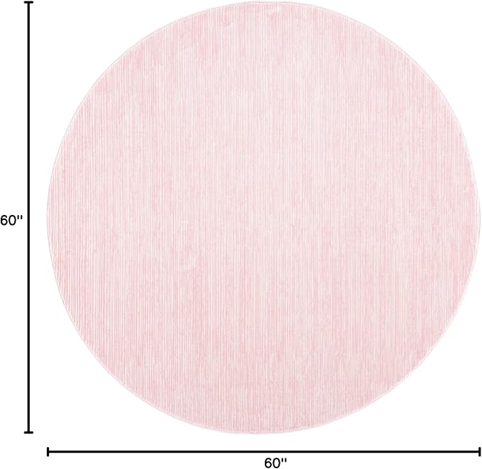 SAFAVIEH Vision Collection Area Rug - 5' Round, Pink, Modern Ombre Design, Non-Shedding & Easy to Clean, Ideal for Living Room, Bedroom, Dining Space (VSN606U)