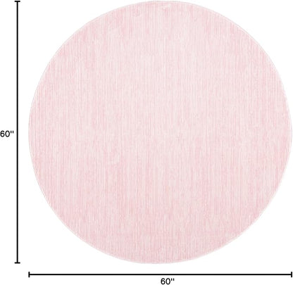 SAFAVIEH Vision Collection Area Rug - 5' Round, Pink, Modern Ombre Design, Non-Shedding & Easy to Clean, Ideal for Living Room, Bedroom, Dining Space (VSN606U)