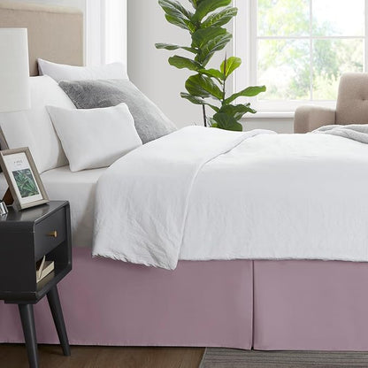 Nestl Dusty Purple Full Bed Skirt - Full Size Bed Skirt 14 Inch Drop - Brushed Microfiber Bed Skirts - Hotel Quality Pleated Bed Skirt - Shrinkage & Fade Resistant