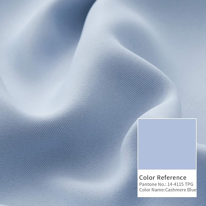 BGment Baby Blue Room Darkening Curtains 54 Inches Length for Kids Bedroom - Thermal Insulated Rod Pocket Short Window Curtain for Bathroom Kitchen, 42 x 54 Inch, 2 Panels