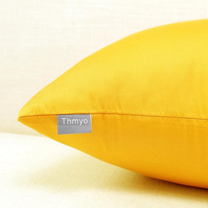 Thmyo 4-Pack 100% Cotton Comfortable Solid Decorative Throw Pillow Cases Square Cushion Covers Sublimation Blank DIY Throw Pillowcase (Only Pillow Covers No Inserts)(18x18 inch/45x45cm,Yellow)