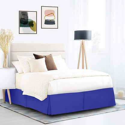 Nestl Royal Blue Full XL Bed Skirt - Full XL Size Bed Skirt 14 Inch Drop - Brushed Microfiber Bed Skirts - Hotel Quality Pleated Bed Skirt - Shrinkage & Fade Resistant