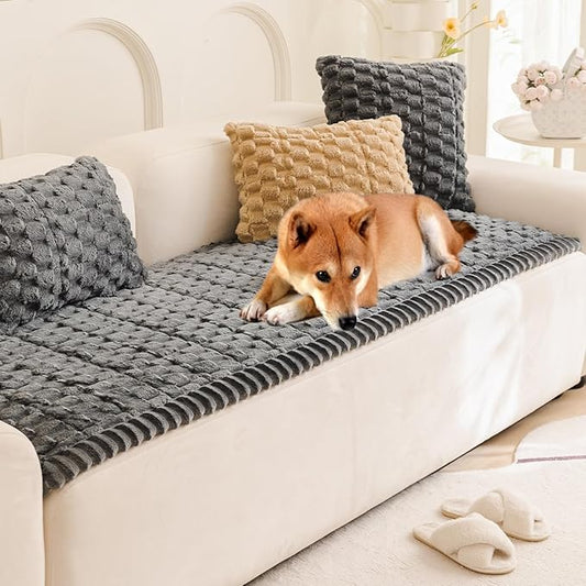 Plush Pet Sofa Covers for Dogs Washable Couch Protector for Cushion, Dog Friendly Furniture Covers Protector