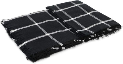 American Trends Women's Cozy Warm Winter Fall Blanket Scarf Stylish Soft Chunky Checked Giant Scarves Shawls