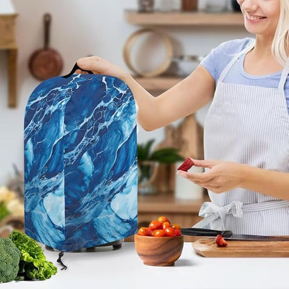 Marble Print Blender Dust Cover, Stand Mixer or Coffee Maker Appliance Covers with Drawstring, Anti Fingerprint Dust Stain Resistant Blender Cover for Home Kitchen
