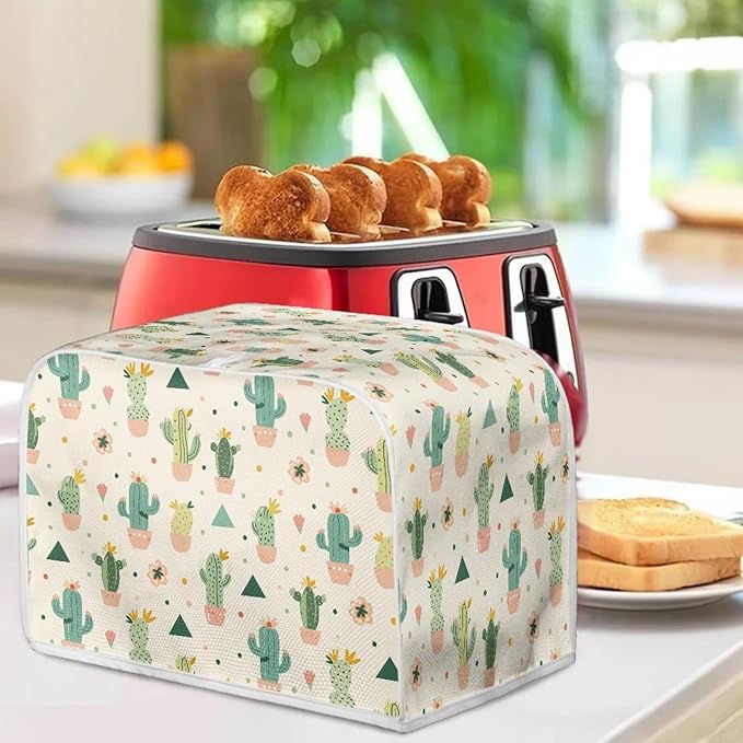 ZFRXIGN Cactus Toaster Cover 2 Slice Wide Slot Toaster Dust Covers Oven Cover Stain Resistant Kitchen Small Appliance Cover with Top Handle Home Decor Mexican Toaster Cover Beige