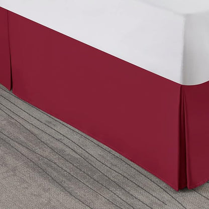 Nestl Red Heaven Bed Skirt King Size - King Bed Skirt 14 Inch Drop - Brushed Microfiber Bed Skirts - Hotel Quality Pleated Bed Skirt - Shrinkage & Fade Resistant