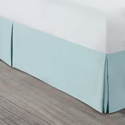 Nestl Light Baby Blue Full XL Bed Skirt - Full XL Size Bed Skirt 14 Inch Drop - Brushed Microfiber Bed Skirts - Hotel Quality Pleated Bed Skirt - Shrinkage & Fade Resistant