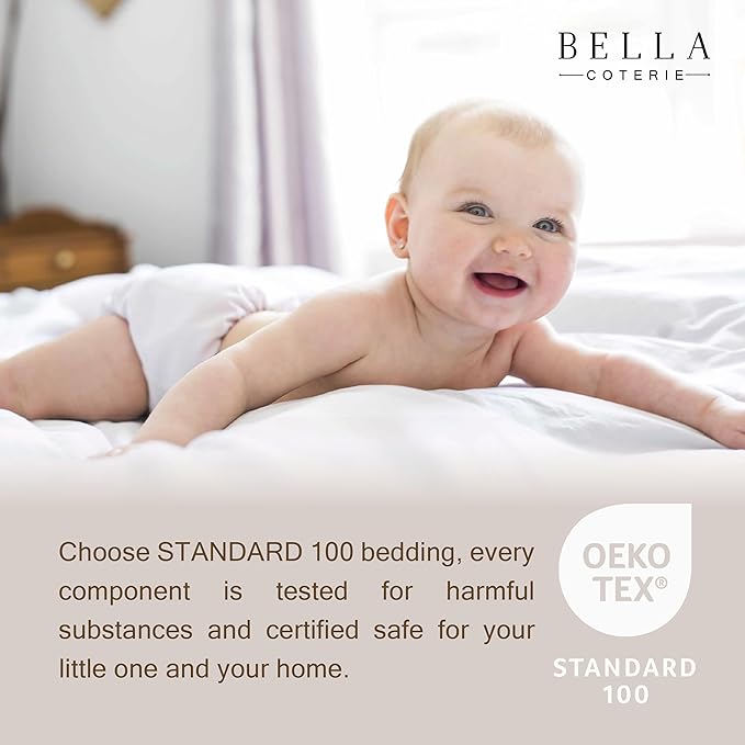 Bella Coterie Luxury Bamboo Viscose Crib Sheet | Organically Grown | Ultra Soft | Cooling for Better Sleep | Deep Pocket Fitted Sheet for Crib & Toddler Mattress | 100% Organically Grown [Champagne]