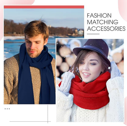 Suhine 8 Pcs Winter Scarves Bulk for Women Lightweight Blanket Scarf with Tassel Edge Pashmina Shawl for Women Men