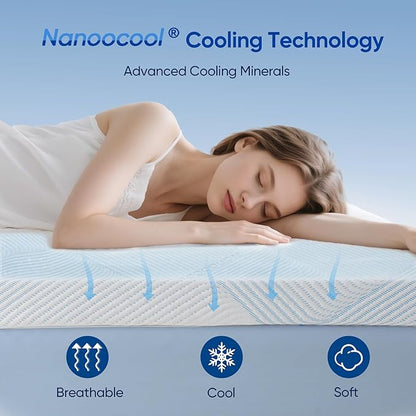 3 Inch King Size Gel Memory Foam Mattress Topper High Density Cooling Pad Pressure Relief Bed Topper with Removable & Washable Cover
