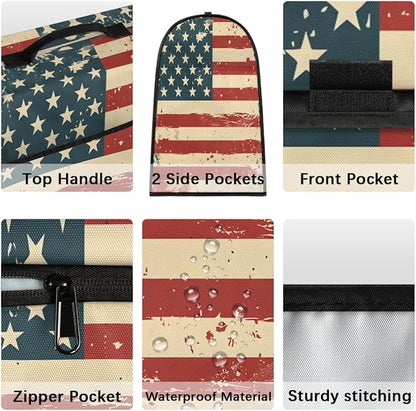 Stand Mixer Cover for 6-8 Quarts Mixer Kitchen Mixer Cover Fits Tilt Head & Bowl Lift Models Stars Stripes Dust Cover for Coffee Maker with Pockets