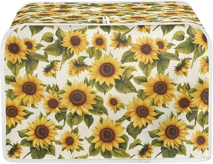 ZFRXIGN Sunflower Toaster Covers 2 Slice Toaster Cover for Home Kitchen Decor Accessories Toaster Oven Cover Washable Small Appliance Covers with Top Handle Yellow