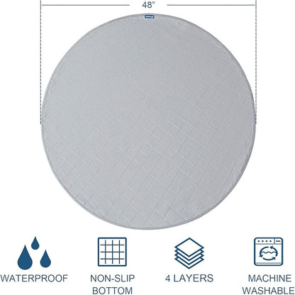 Washable Pee Pads for Dogs 2 Pack, Waterproof Round 48" Dog Whelping Pads, Reusable Pee Pad Quilted, Fast Absorbing Training Pads for Dogs, Housebreaking Absorption Pads,Grey & Chocolate