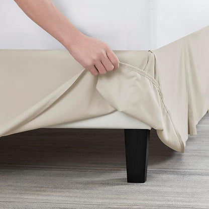 Nestl Linen Full XL Bed Skirt - Full XL Size Bed Skirt 14 Inch Drop - Brushed Microfiber Bed Skirts - Hotel Quality Pleated Bed Skirt - Shrinkage & Fade Resistant