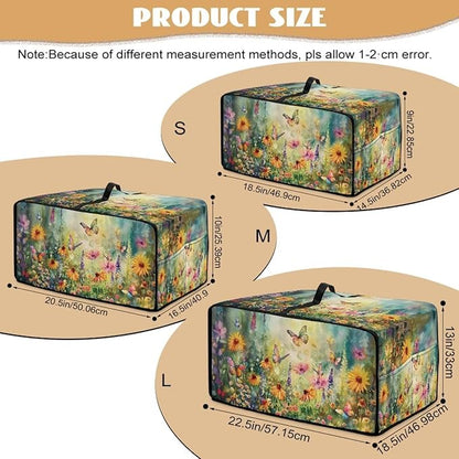 Microwave Oven Dust Cover with Storage Bags Waterproof Microwave Oven Grill Cover Protector Universal Reusable Decor Accessories for Kitchen, Vintage Daisy Sunflower Floral Butterfly Print, L