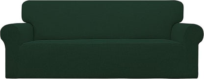 Easy-Going Stretch Oversized Sofa Slipcover 1-Piece Sofa Cover Furniture Protector Couch Soft with Elastic Bottom for Kids, Polyester Spandex Jacquard Fabric Small Checks Dark Green