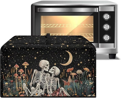 Microwave Oven Dust Cover, Halloween Skull Heat-Resistant Dust Proof Waterproof Oven Cover for Smart Oven Air Fryer Microwaves Easy-Clean Printed Countertop Microwaves Dusts Covers