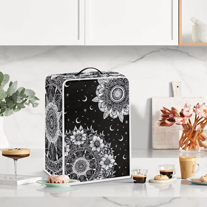 Mandala Sun Moon Coffee Machines Covers - Dust Resistant Protective Covers For Coffee Makers, Blender, Mixer, Juice Machine - Dust Proof, Washable