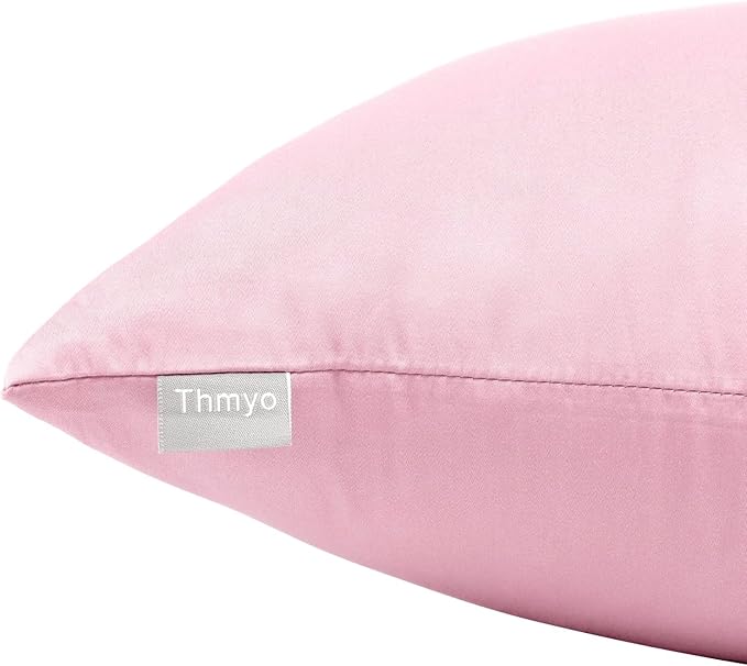 4-Pack 100% Cotton Comfortable Solid Decorative Throw Pillow Case,Thmyo Square Cushion Cover Pillowcase Sublimation Blank Pillow Covers DIY Throw Pillowcase for Sofa Bedroom(24x24 inch/ 60x60cm, Pink)
