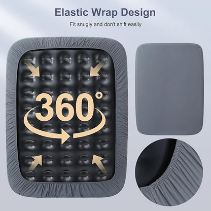 Lewondr Extra Deep Pocket Queen Sheet for Air Mattress, Queen Sheets Deep Pocket Bed Sheet with All-Round Rubber Band, Sanded Fabric Mattress Sheet and Enveloped Opening, Fit with 13-21 in, Bed Sheet
