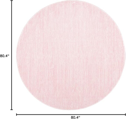 SAFAVIEH Vision Collection Area Rug - 6'7" Round, Pink, Modern Ombre Design, Non-Shedding & Easy to Clean, Ideal for Living Room, Bedroom, Dining Space (VSN606U)