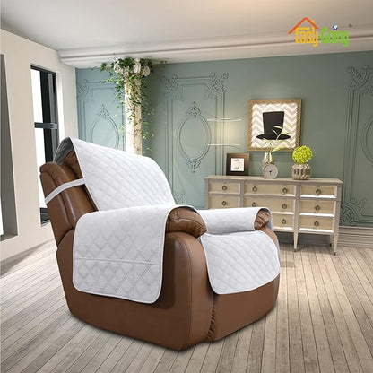 Easy-Going Sofa Slipcover Waterproof Oversized Recliner Chair Cover Non-Slip Fabric Couch Cover for Living Room Washable Furniture Protector for Pets Kids Children Dog Cat (Oversized Recliner, White)