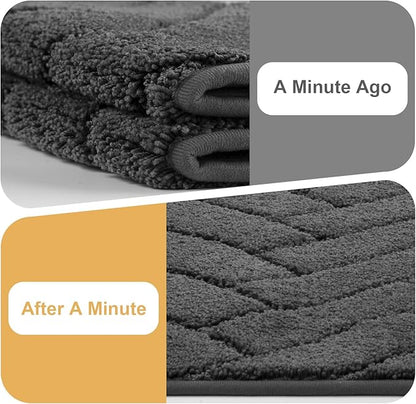 Tindbea Dog Mat for Muddy Paws 20"x31.5" Absorbs Moisture Dirt Non-Slip Washable Mud Mat for Dogs,Soft Rubber Backing Front Inside Pet Rug for Entryway, Mud Dog Paws, Patio(Charcoal)