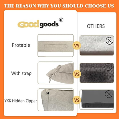 Goodgoods 19"x19" Outdoor Universal Cushion Set of 1 Water-Proof Stain-Resistant UV Resistant Weather Resistant High Resilience Foam Patio Cushions with Handles & Ties Riverbed