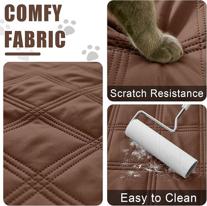Smiry Waterproof Dog Bed Cover Blanket 40x70, Soft Reversible Pet Blanket, Washable Leakproof Cats Dogs Couch Cover for Sofa, Couch, Furniture, Lattice, Brown/Beige
