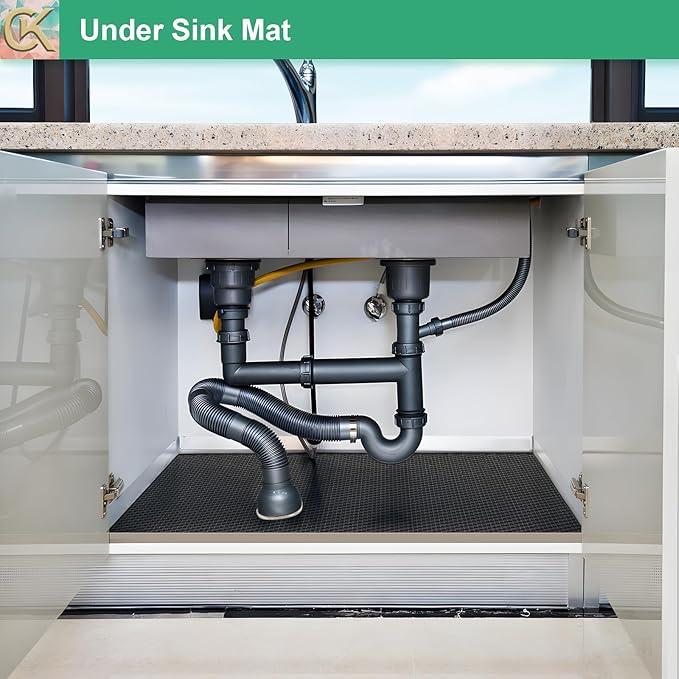 Self-Adhesive Shelf Liner Kitchen Liner, Waterproof Backed Paper Easy Peel and Stick Contact Liner Without Residue for Decor Your Desk Surface, Kitchen Countertops (Black, 17.5 x 118.1 inches)
