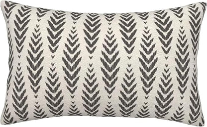Boho Pillow Covers 12 x 20 Inch Pack of 2, Black and White Bohemian Ethnic Herringbone Pattern Decorative Throw Pillow Covers Vintage Linen Farmhouse Outdoor Pillowcase for Bedroom Home Sofa Decor