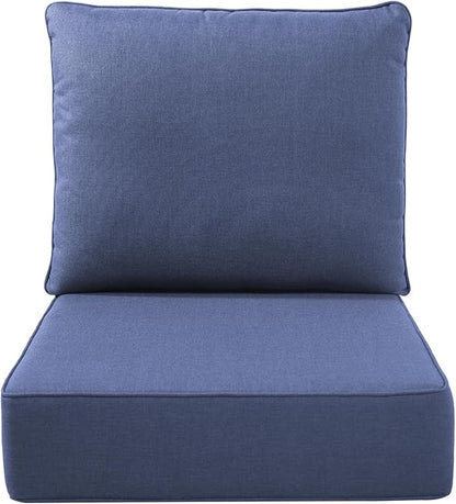 Luxury Outdoor Seat Cushion Set-22 x 24 x 6 Inch Outdoor Chair Cushions with Water Resistant & Removable Cover Outdoor Cushions for Patio Furniture Chair Sofa Couch